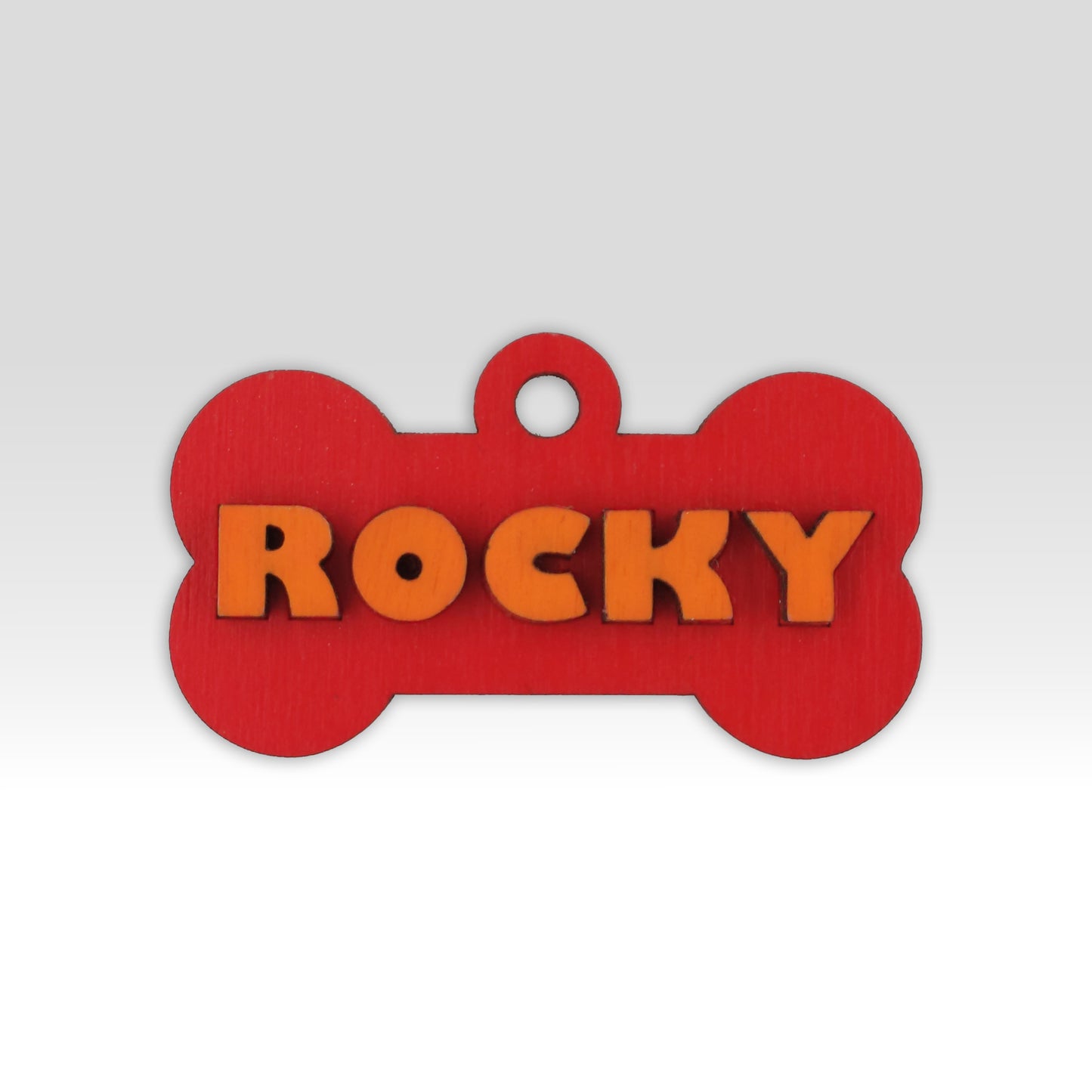 Paw-Tag | Μεγάλη Ξύλινη ταυτότητα σε σχήμα κόκκαλου – Δύο επιπέδων