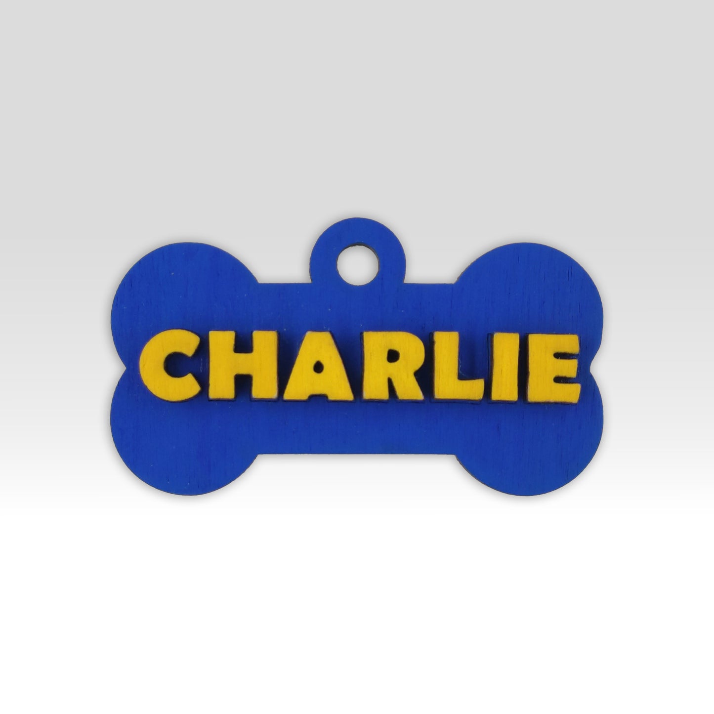 Paw-Tag | Μεγάλη Ξύλινη ταυτότητα σε σχήμα κόκκαλου – Δύο επιπέδων