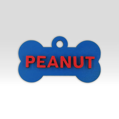 Paw-Tag | Μεγάλη Ξύλινη ταυτότητα σε σχήμα κόκκαλου – Δύο επιπέδων