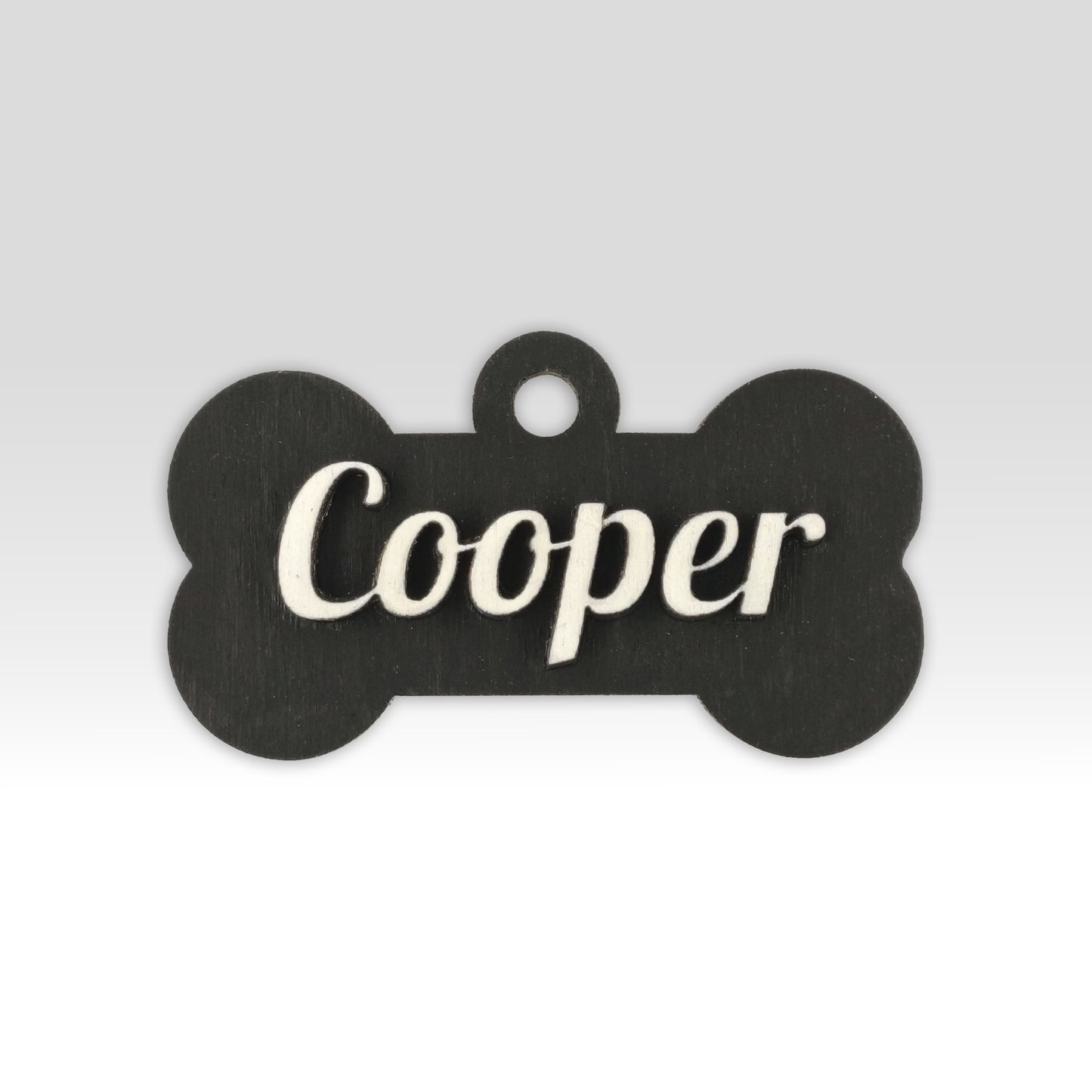 Paw-Tag | Μεγάλη Ξύλινη ταυτότητα σε σχήμα κόκκαλου – Δύο επιπέδων