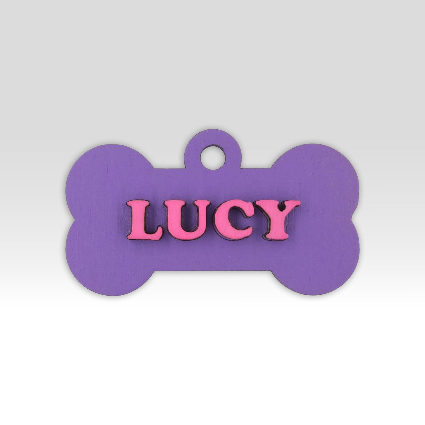 Paw-Tag | Μεγάλη Ξύλινη ταυτότητα σε σχήμα κόκκαλου – Δύο επιπέδων