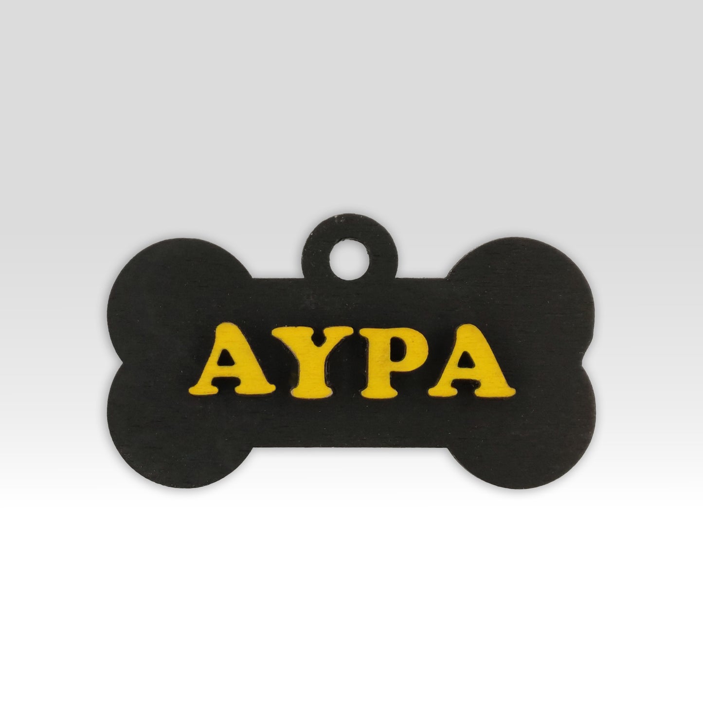 Paw-Tag | Μεγάλη Ξύλινη ταυτότητα σε σχήμα κόκκαλου – Δύο επιπέδων