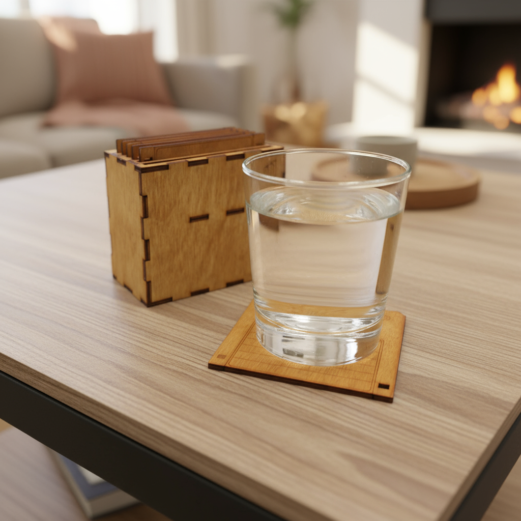 Ξύλινα Σουβέρ Floppy Disk - Σετ 6 τεμάχια