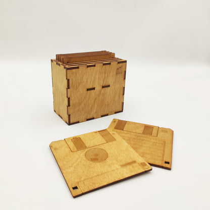 Ξύλινα Σουβέρ Floppy Disk - Σετ 6 τεμάχια