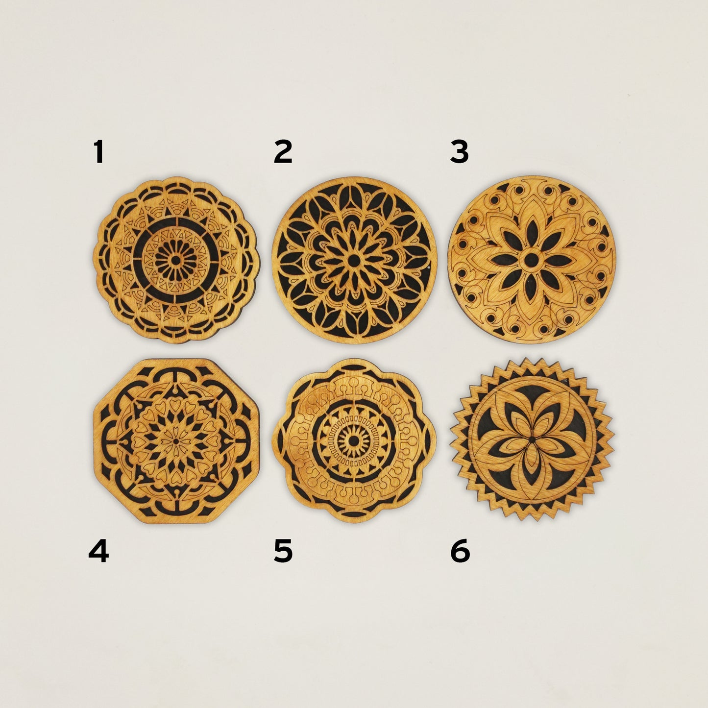 Σετ Ξύλινων Σουβέρ “Mandala Mix”