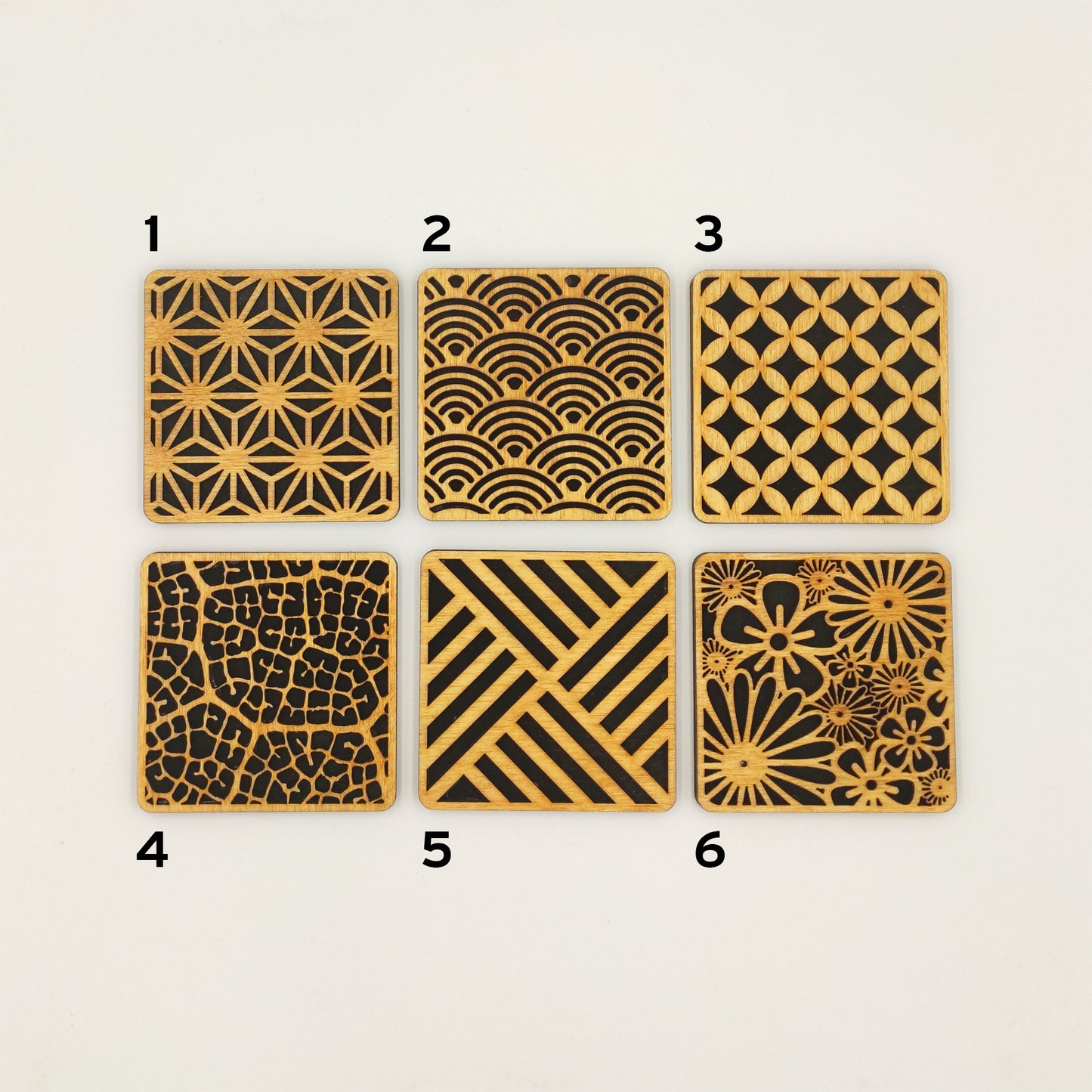 Σετ Ξύλινων Σουβέρ “Pattern Mix”