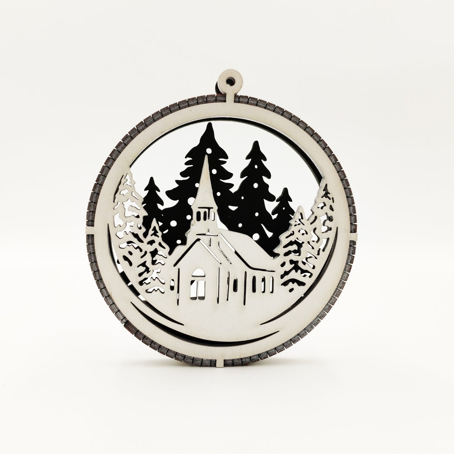 Σετ Ξύλινων Χριστουγεννιάτικων Στολιδιών με Δύο Επίπεδα