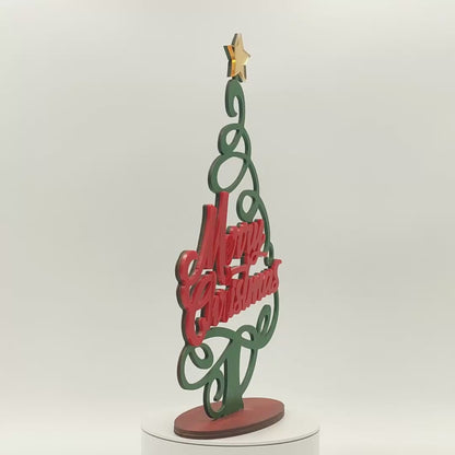 Ξύλινο Χριστουγεννιάτικο Δέντρο - Merry Christmas