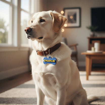 Paw-Tag | Μεγάλη Ξύλινη ταυτότητα σε σχήμα κόκκαλου – Δύο επιπέδων